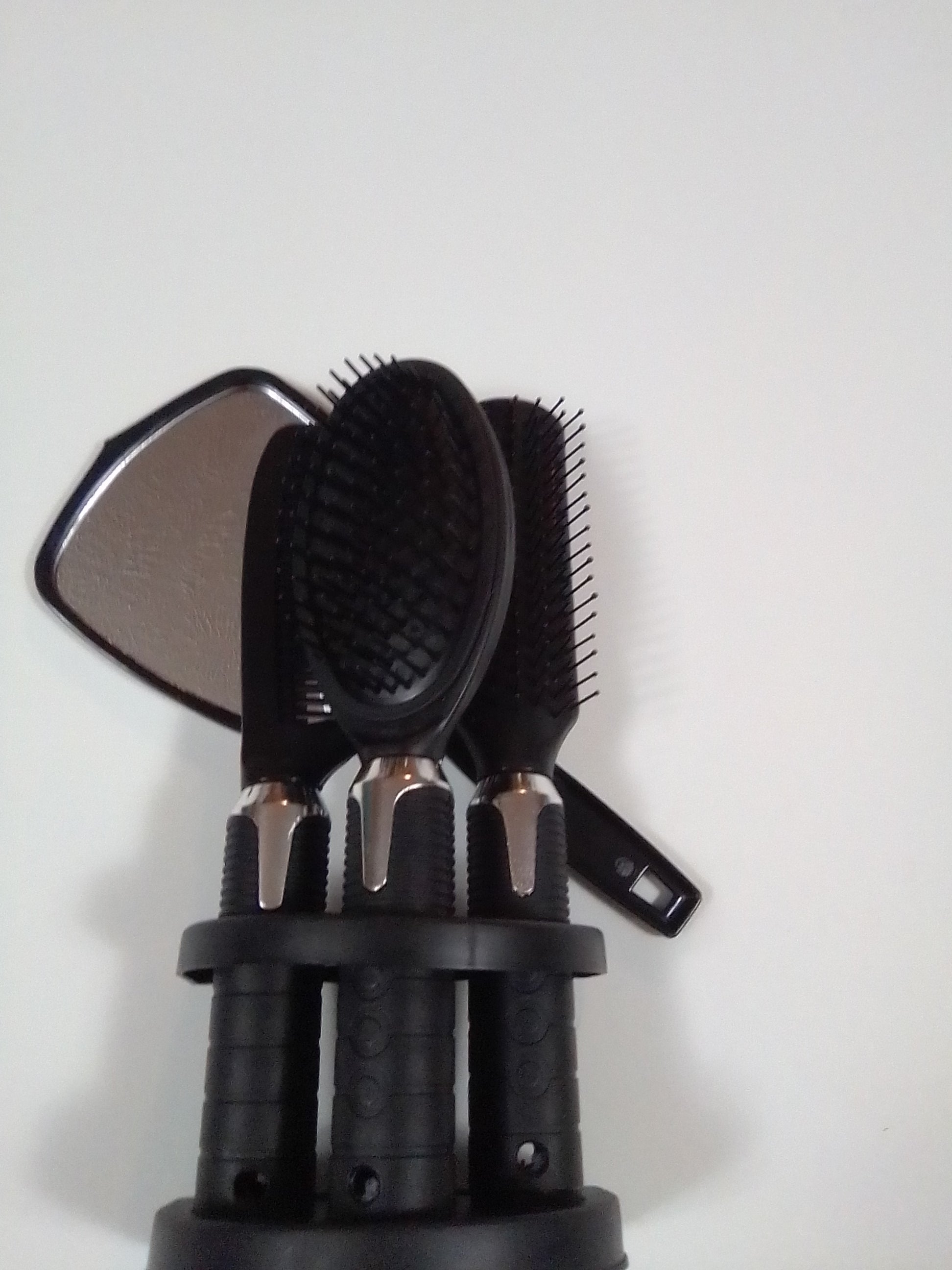 4-Piece Round Comb & Mirror Set – Perfect for Big Curls & Styling