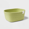 Coiled Rope Basket Lime Green - Brightroom™: Decorative Rectangle, Polyester & Cotton, 4"x8"x6"