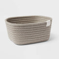 Coiled Rope Basket Gray - Brightroom™: Rectangle Decorative Storage, Polyester & Cotton, 8"x6"x4