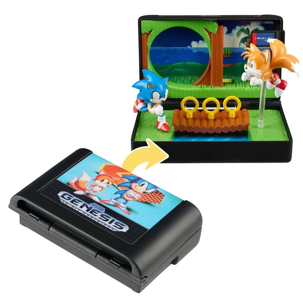 Console Heroes: Sonic 2 Diorama – Sonic & Tails Figures – Emerald Hill Zone – Sega Licensed