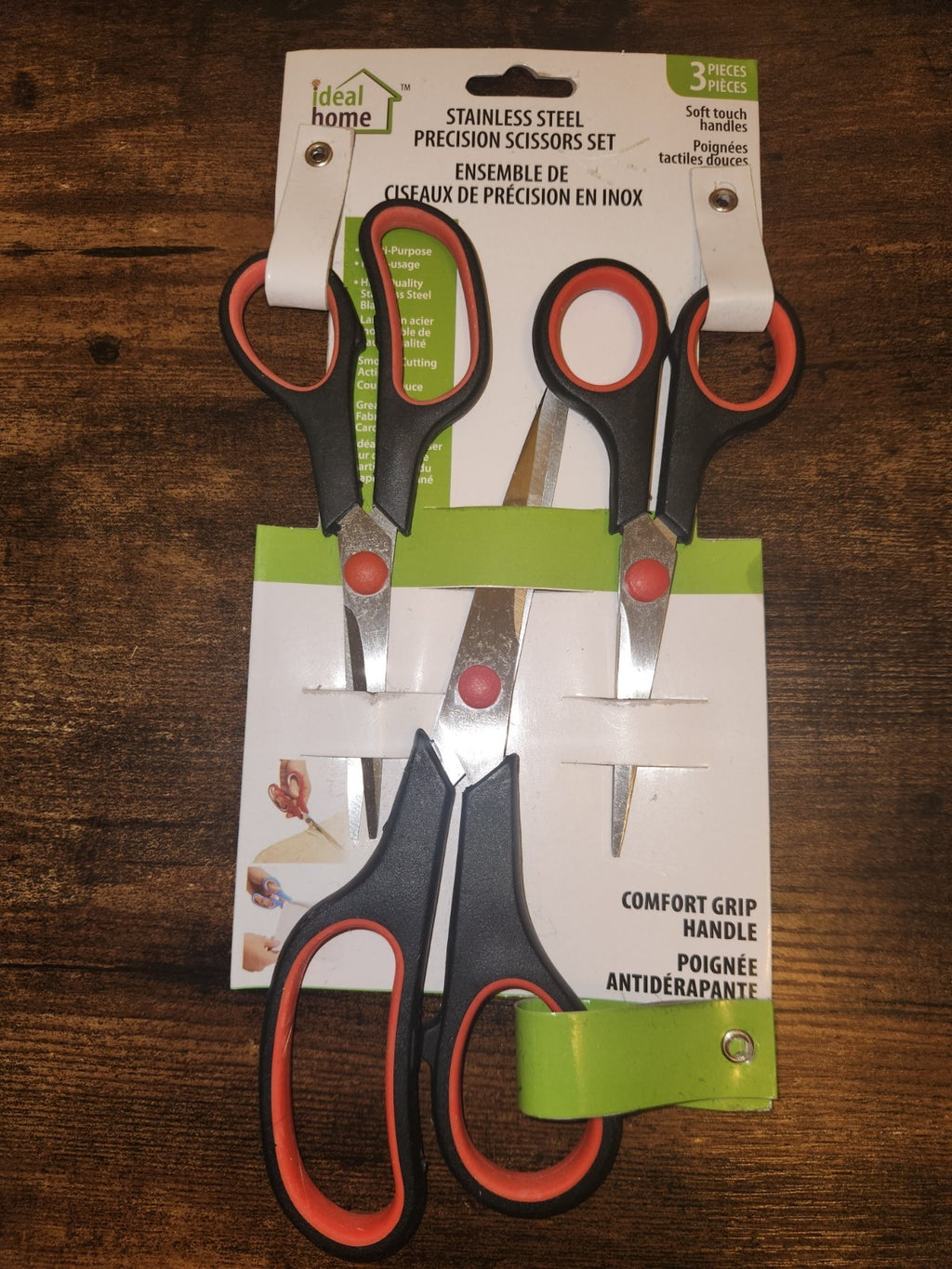 3 Pieces Ideal Home Stainless Steel Precision Scissors Set- 3 Pieces