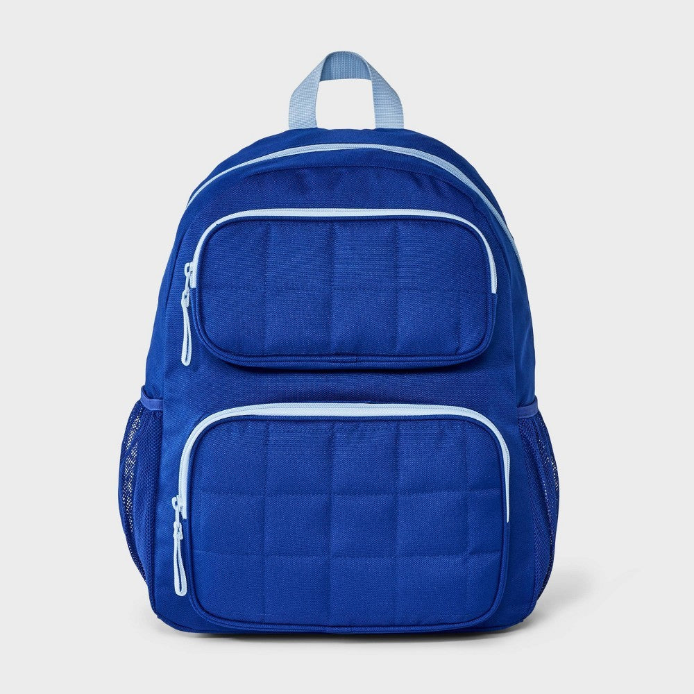 16" Two Pocket Quilted Backpack - Cat & Jack™ Blue