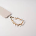 Hello Lux Metal Chain with Faux Pearls Phone Wristlet - Golden