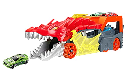 Hot Wheels City Dragon Launch Transporter Spits Cars from Its Mouth Gift for Kids 3 Years & up
