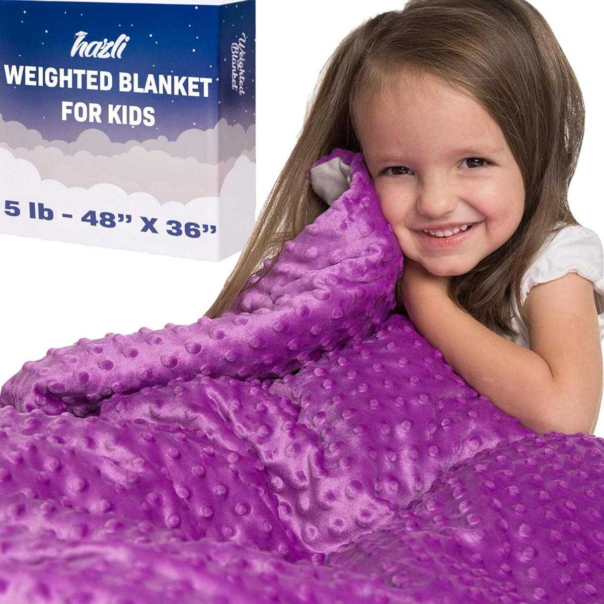 5 Lbs Kids Weighted Blanket with Cover | 36"x48" | 100% Cotton, Glass Beads