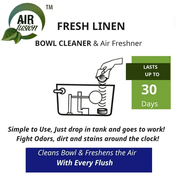 Air Fusion Fresh Linen Bowl Cleaner and Air Freshener 4PK