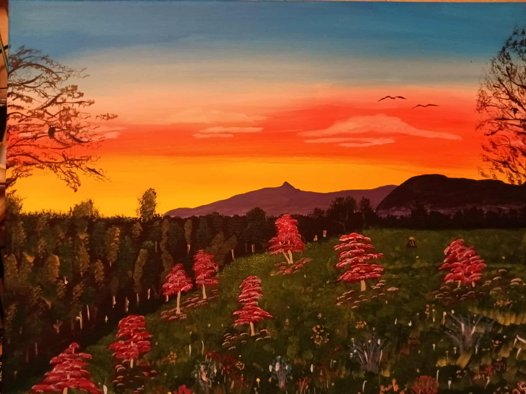 Original Acrylic Painting "Fragrant Sundown" by Jay – 16x20 Canvas