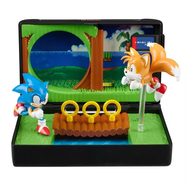 Console Heroes: Sonic 2 Diorama – Sonic & Tails Figures – Emerald Hill Zone – Sega Licensed