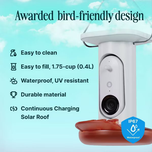Birdbuddy Pro Solar Smart Hummingbird Feeder + Extra Base