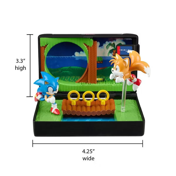 Console Heroes: Sonic 2 Diorama – Sonic & Tails Figures – Emerald Hill Zone – Sega Licensed