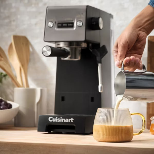 Cuisinart 8-Cup Slim Espresso Machine, Black/Silver