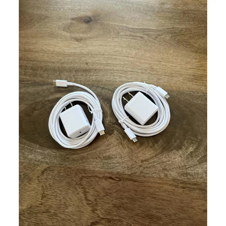 USB-C Wall Charger with 10ft USB-C to USB-C Cable 2 Pack Home Charging Kit - dealworthy™ White