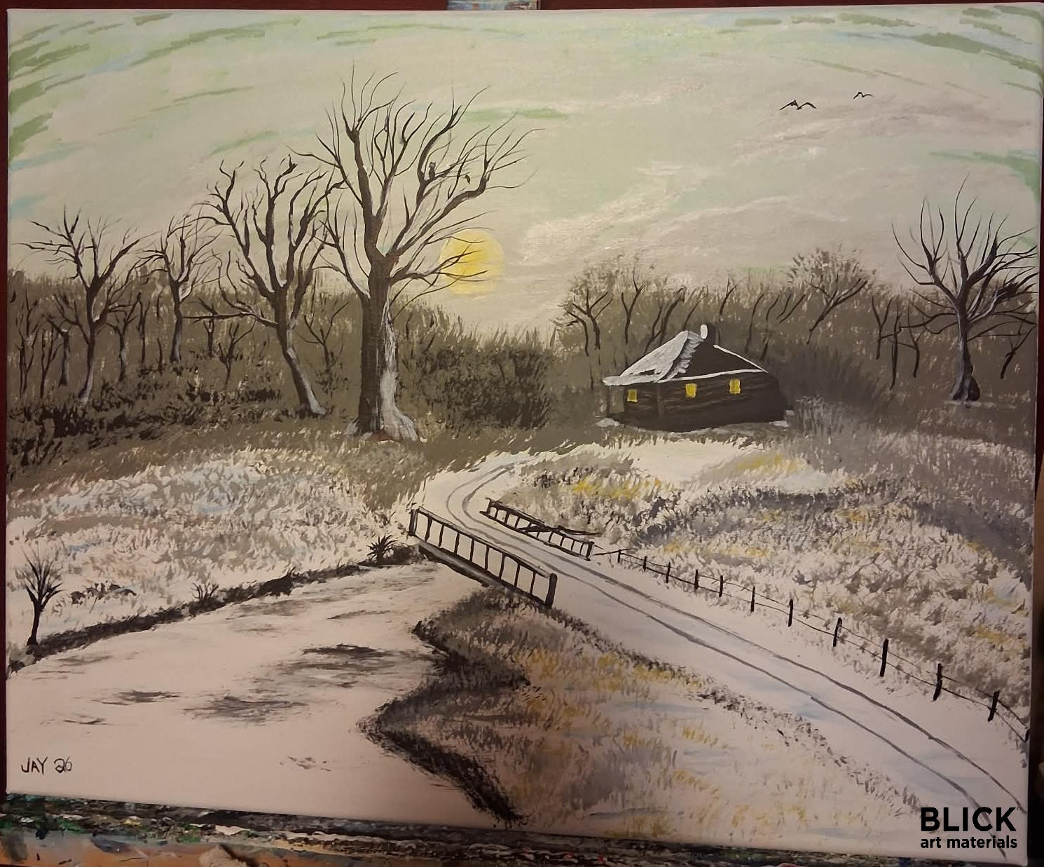 Original Acrylic Painting "Late Winter Day" by Jay – 16x20 Canvas