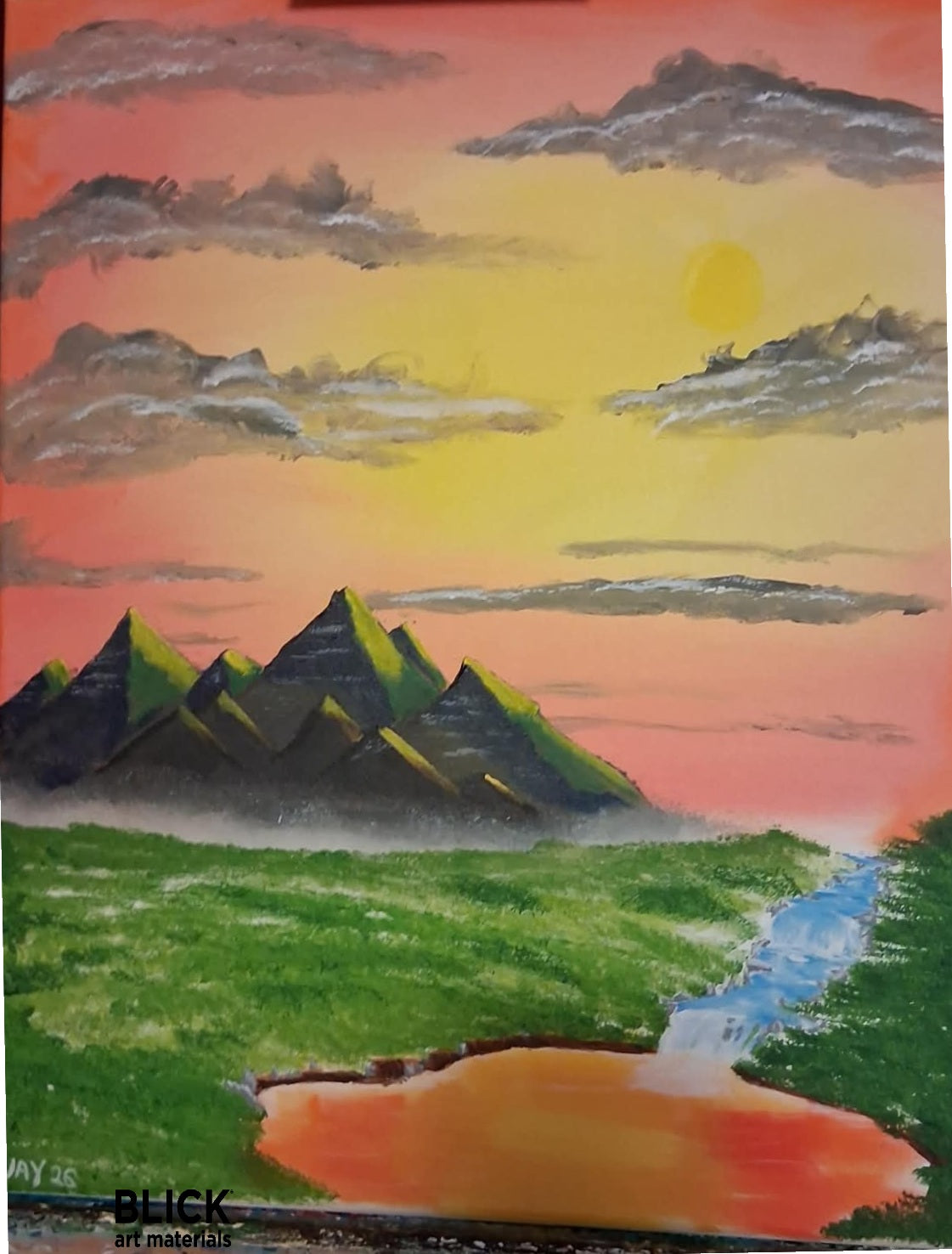 Original Acrylic Painting "Mountain Morning" by Jay – 16x20 Canvas