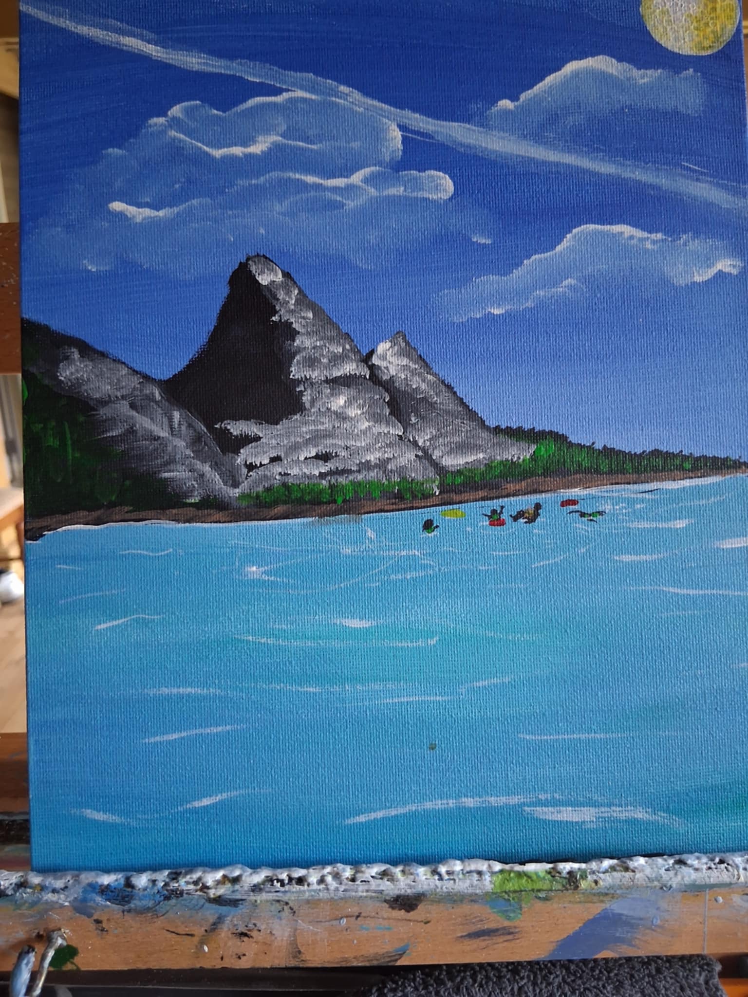 Original Acrylic Painting "Ocean Swim" by Jay – 16x20 Canvas
