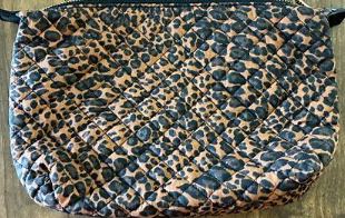 Universal Thread Bags | Quilted Leopard Print Pouch - Brown/Black | Color: Black/Brown