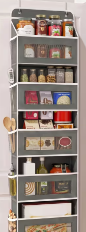 5-Tier Over-the-Door Organizer – 5 Large Pockets, 44 Lbs Capacity, Bedroom Bathroom Pantry