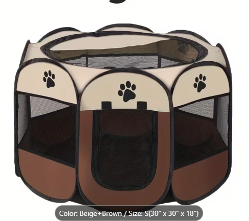 Foldable Pet Playpen with Zipper – Portable Indoor Outdoor Fence for Cats, Dogs & Small Pets