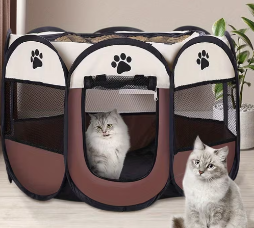 Foldable Pet Playpen with Zipper – Portable Indoor Outdoor Fence for Cats, Dogs & Small Pets