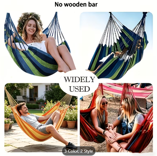 Outdoor Hammock Chair – Hanging Rope Swing Seat for Balcony, Porch, Garden & Patio | Red or Blue