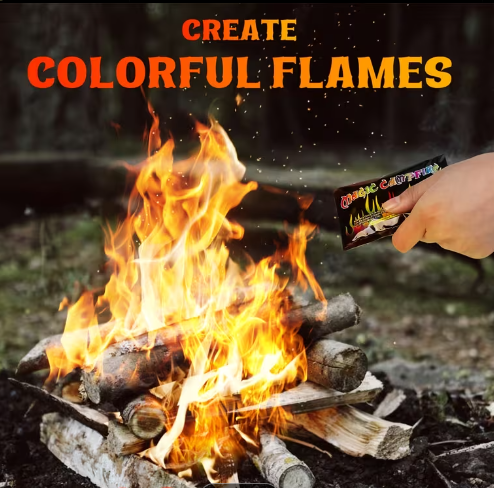Color Changing Flame Packets – Magical Fire Color Packets for Campfires & Bonfires