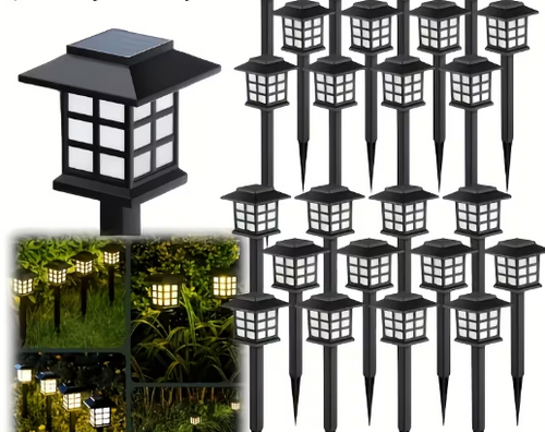 12-Pack Solar Outdoor Lights – LED Landscape Lighting for Garden, Driveway & Sidewalk