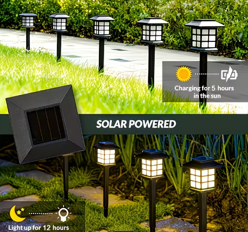 12-Pack Solar Outdoor Lights – LED Landscape Lighting for Garden, Driveway & Sidewalk