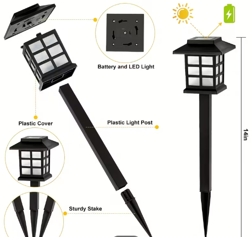 12-Pack Solar Outdoor Lights – LED Landscape Lighting for Garden, Driveway & Sidewalk