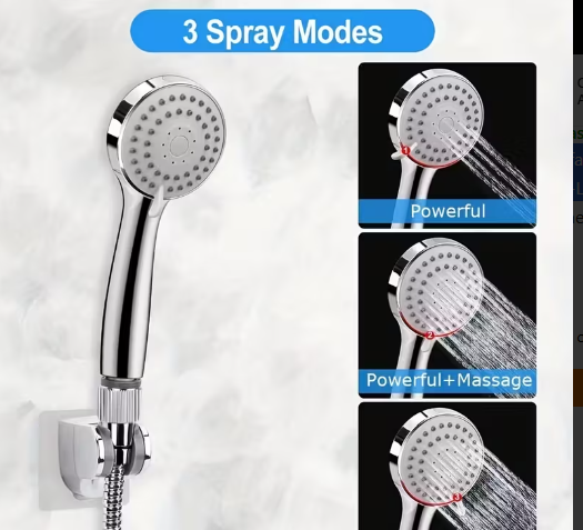 8-Inch Rainfall Shower Head with Handheld Wand – High Pressure, 9 Settings