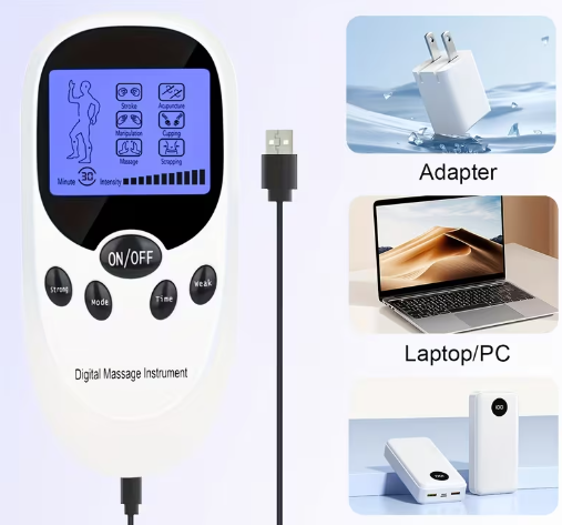 Dual Channel TENS Pulse Massager – 8 Electrodes for Pain Relief & Muscle Recovery