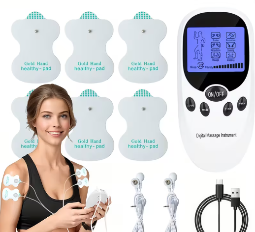 Dual Channel TENS Pulse Massager – 8 Electrodes for Pain Relief & Muscle Recovery