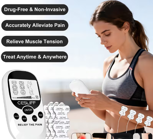 Dual Channel TENS Pulse Massager – 8 Electrodes for Pain Relief & Muscle Recovery