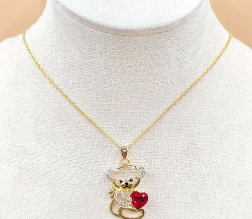 Cute Bear Pendant Necklace – Zinc Alloy Animal Jewelry for Women
