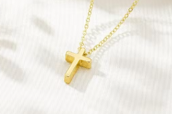 Delicate Cross Necklace for Women – Hypoallergenic, Fade-Resistant Religious Jewelry