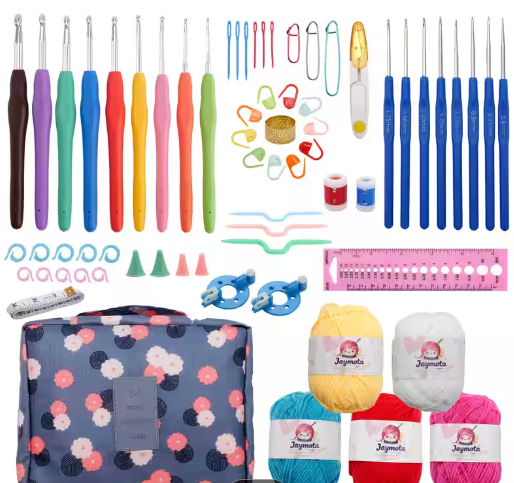 67-Piece Complete Crochet Starter Kit for Beginners & Adults – Hooks, Yarn & Accessories