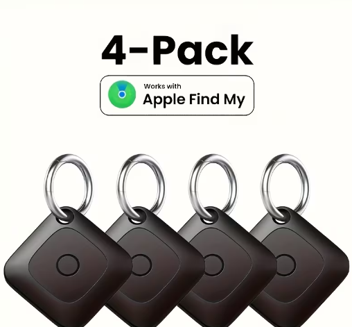 4-Pack Portable Real-Time GPS Tracker – Global Coverage for Keys, Pets, Wallets & More (iOS Only)