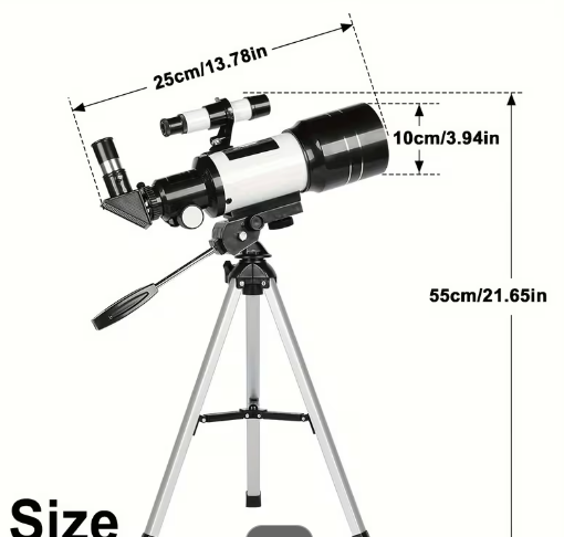 150x Zoom Telescope with 70mm Aperture – Portable Astronomical Telescope for Adults & Kids with Tripod