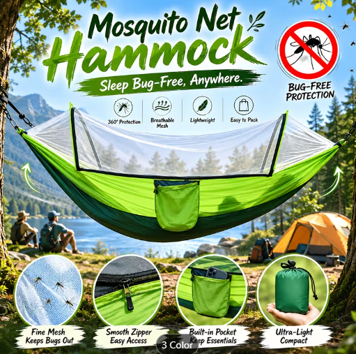 Premium Oversized Double Hammock with Mosquito Net