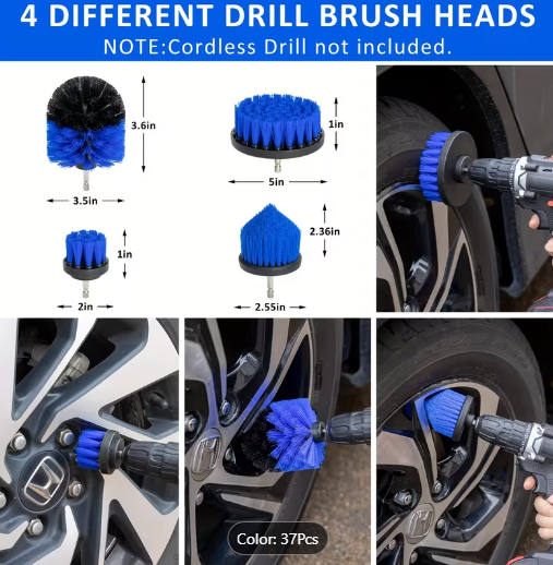 37-Piece Pro Car Detailing Kit with Handheld Vacuum