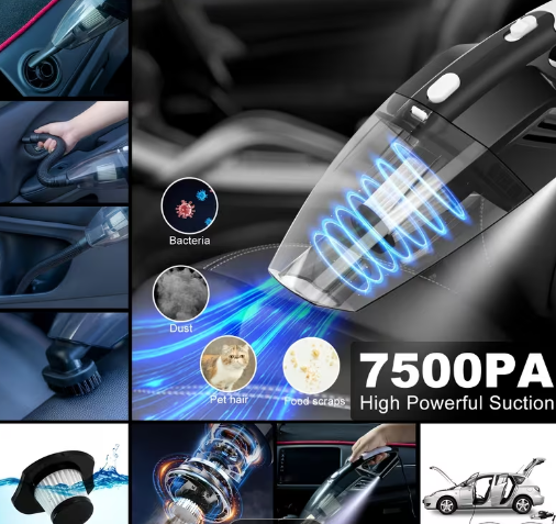 37-Piece Pro Car Detailing Kit with Handheld Vacuum