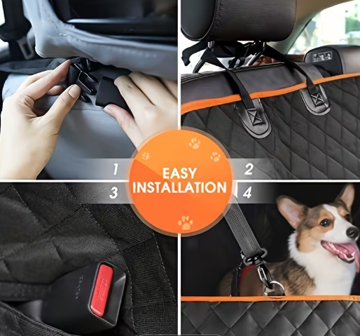 Dog Car Seat Cover – Waterproof Hammock for Back Seat