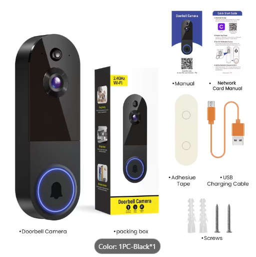 2K WiFi Video Doorbell Camera – Wireless with Night Vision & Two-Way Audio