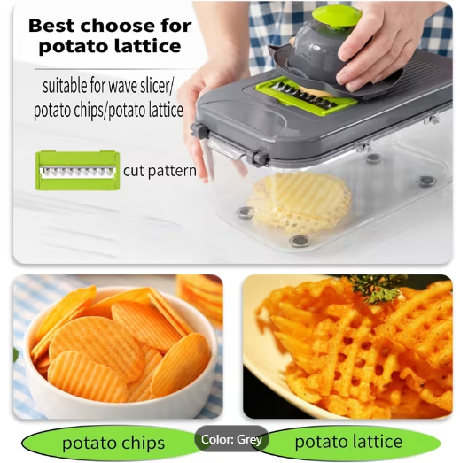 22-in-1 Vegetable Chopper & Dicer with Container – 13 Blades