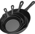 4-Piece Pre-Seasoned Cast Iron Skillet Set – Indoor/Outdoor Cookware