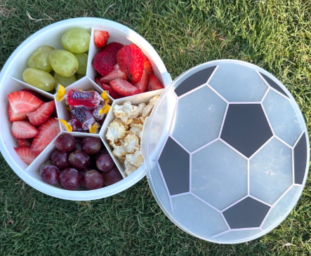 Cook with Color Soccer Ball Figural Food Storage Container Snack Box