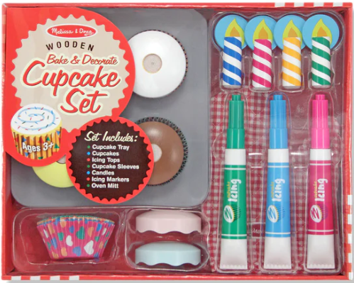 Bake and Decorate Wooden Cupcake Play Food Set