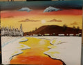 Original Acrylic Painting "Setting Snow" by Jay – 16x20 Canvas