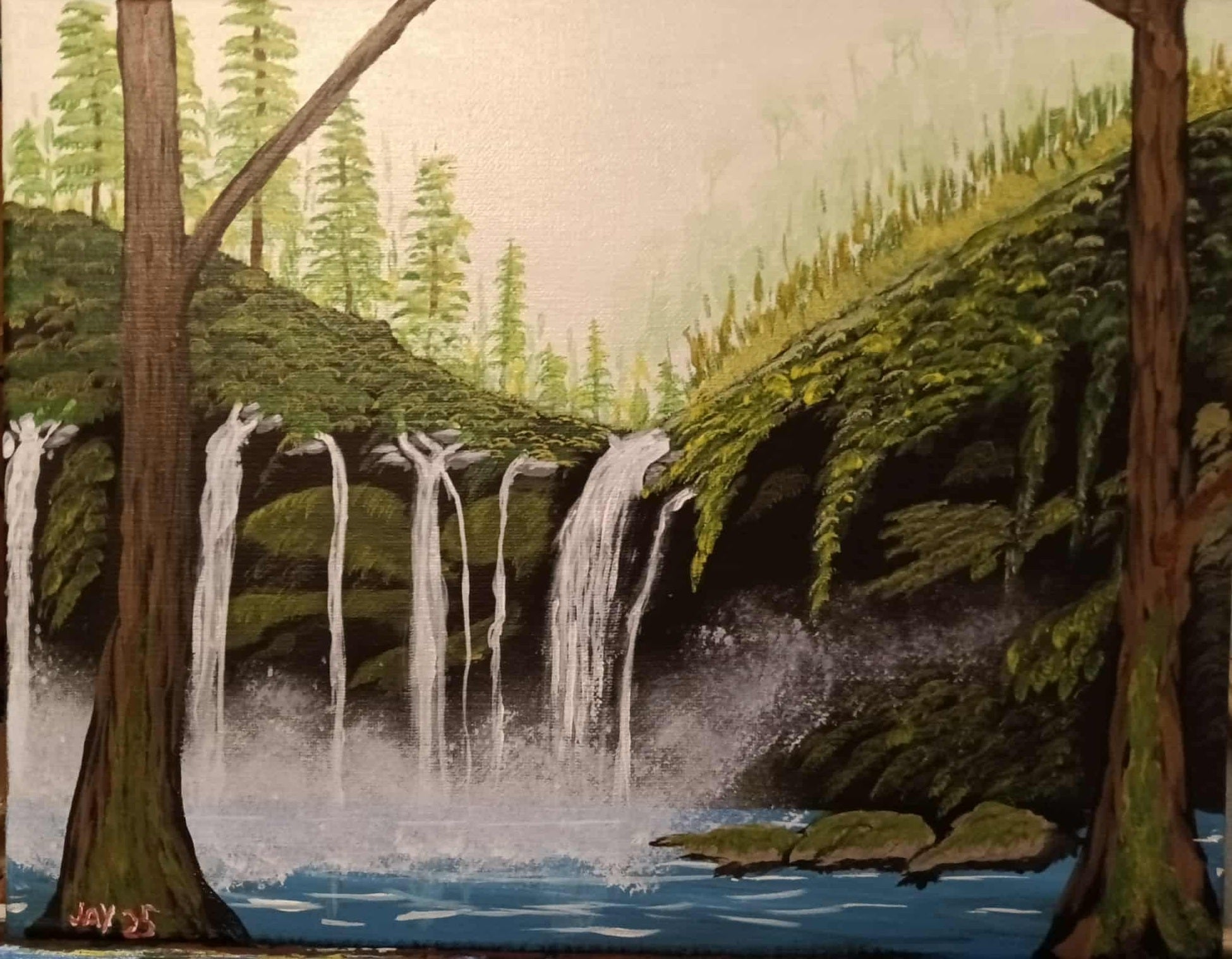 Original Acrylic Painting "The Falls" by Jay – 16x20 Canvas