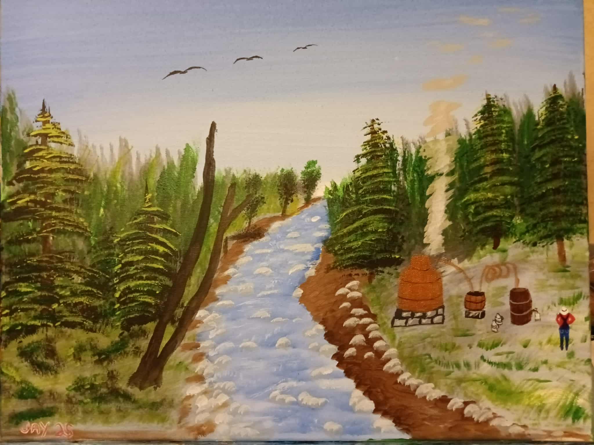 Original Acrylic Painting "The Thump Keg" by Jay – 16x20 Canvas