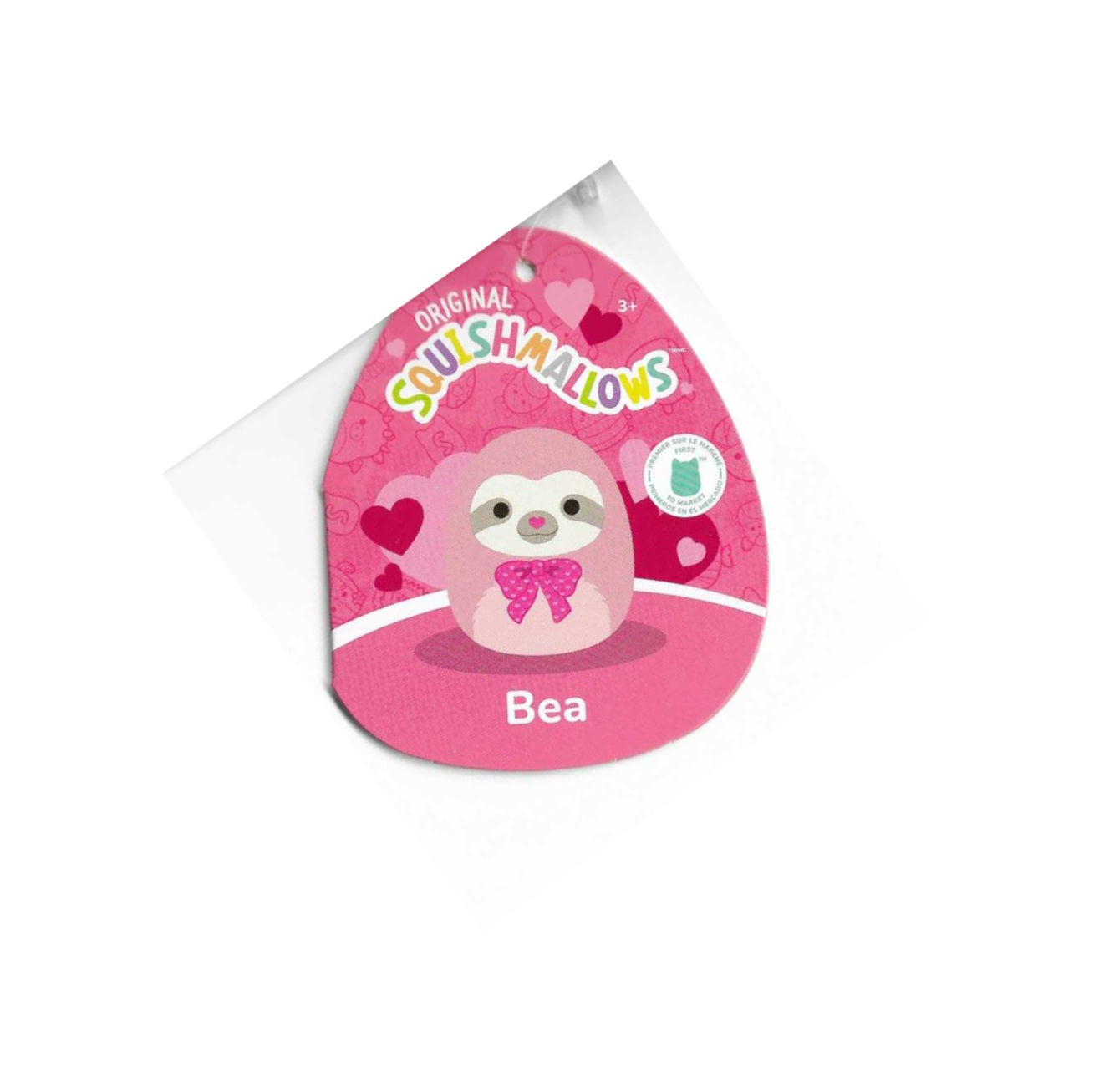NEW Squishmallows 14” Inch BEA The Pink Sloth W Large Bow Hearts